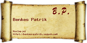 Benkes Patrik névjegykártya