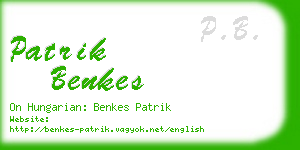 patrik benkes business card